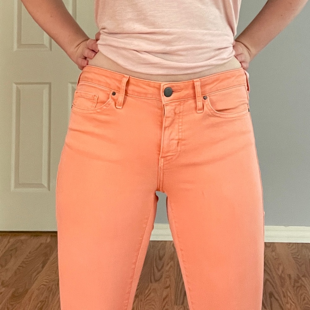 Neon peach ankle pants